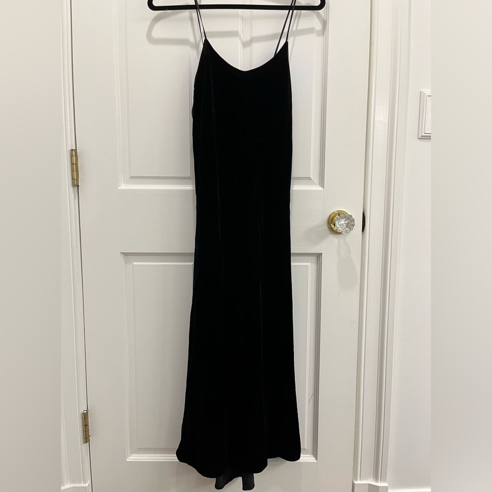 Tibi Black Velvet Slip Dress